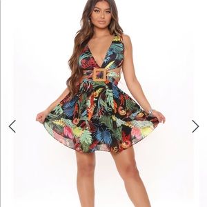 Tropical dress from fashion nova